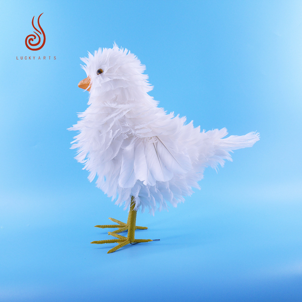 仿真羽毛小鸡大尺寸家居装饰品羽毛工艺品卡通精美礼品拍摄道具
