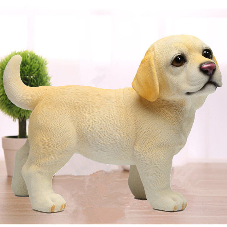 现代家居仿真动物拉布拉多生肖狗摆件模型创意树脂园林工艺品混批