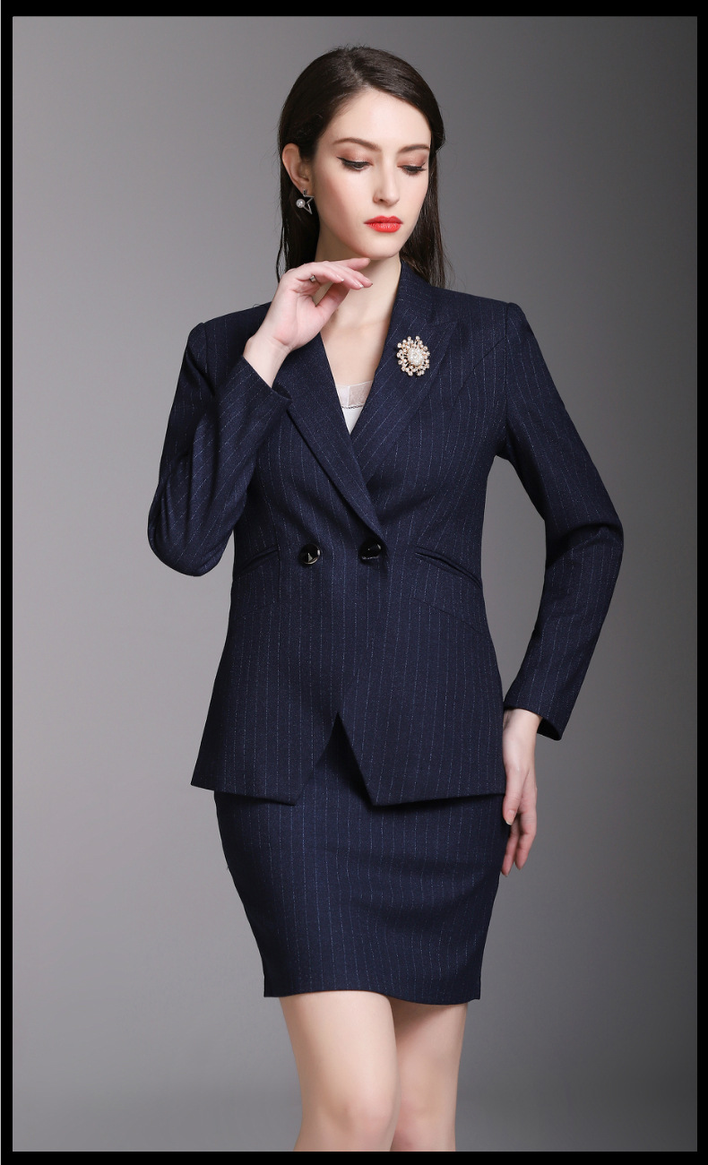 2019春新款职业套装绦纹工作服珠宝西装套装跨境专供一件代发