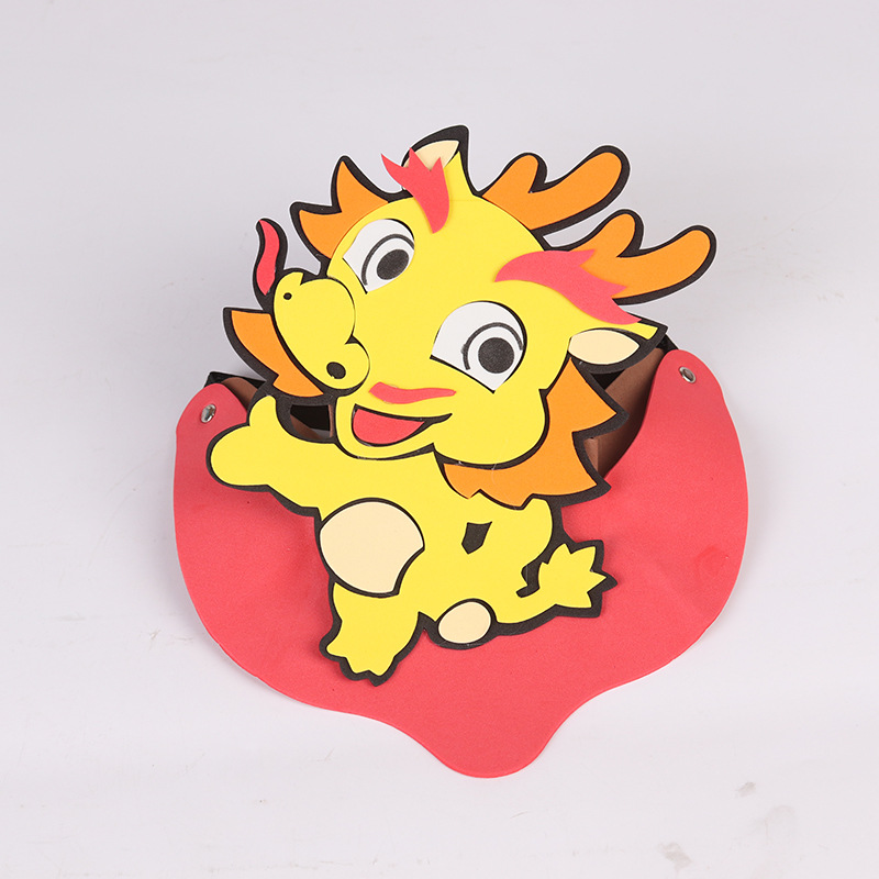 儿童表演卡通龙头饰eva材质十二生肖造型品种齐全定制批发
