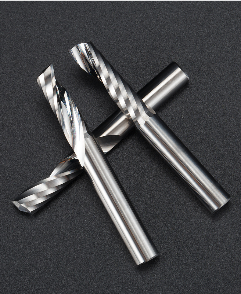 沪豪雕刻机刀具进口料钨钢铣刀单刃螺旋铣刀数控亚克力板切割刀