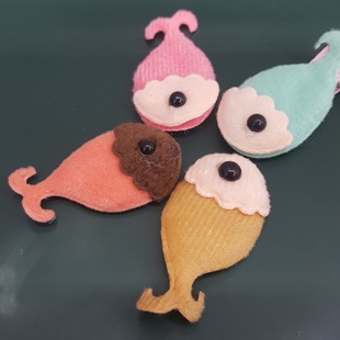 布艺小鱼时尚花发夹 韩版发饰边夹 手工缝制卡通配件超柔布料辅料