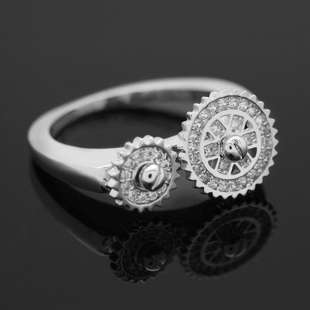 wish热卖 速卖通爆款时尚戒指 女齿轮转动戒指 个性新品跨境专供