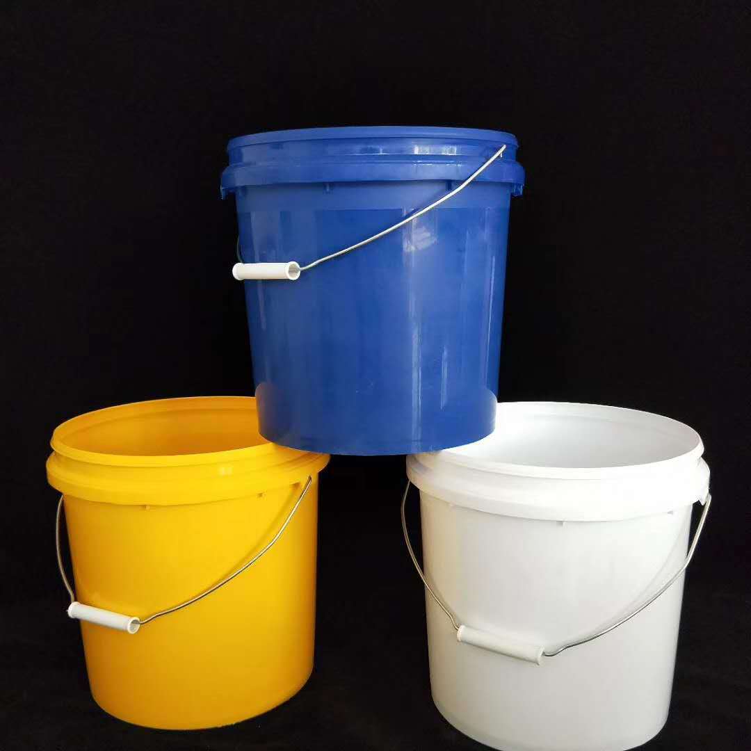 现货10l白色带提手塑料圆桶 10公斤密封水桶 涂料塑料桶