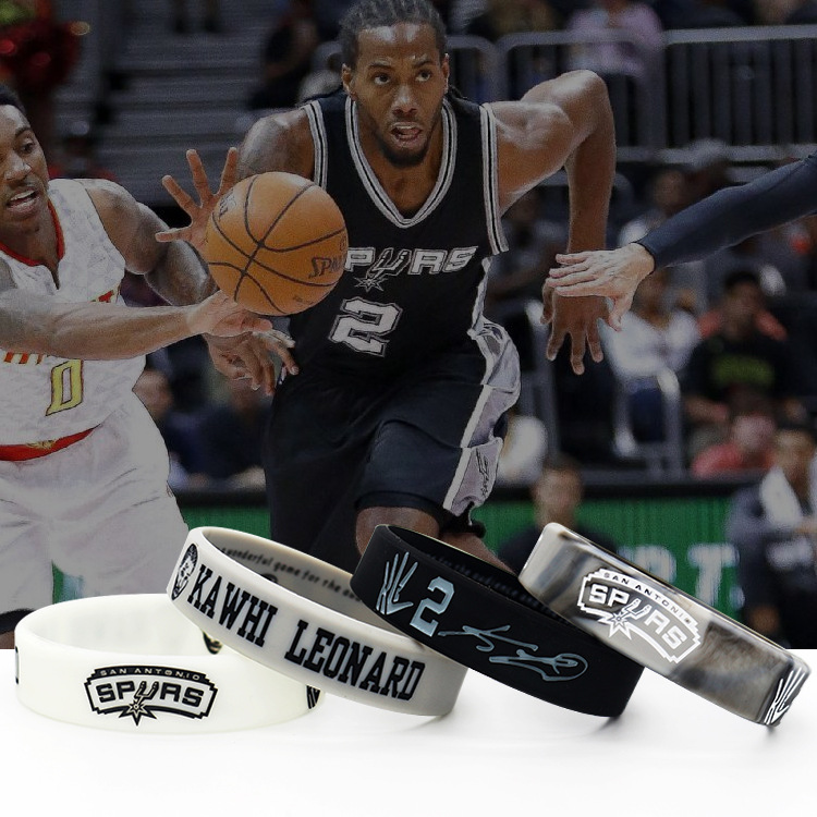 nba马刺队2号球星伦纳德头像励志手环卡哇伊熔岩迷彩夜光硅胶腕带