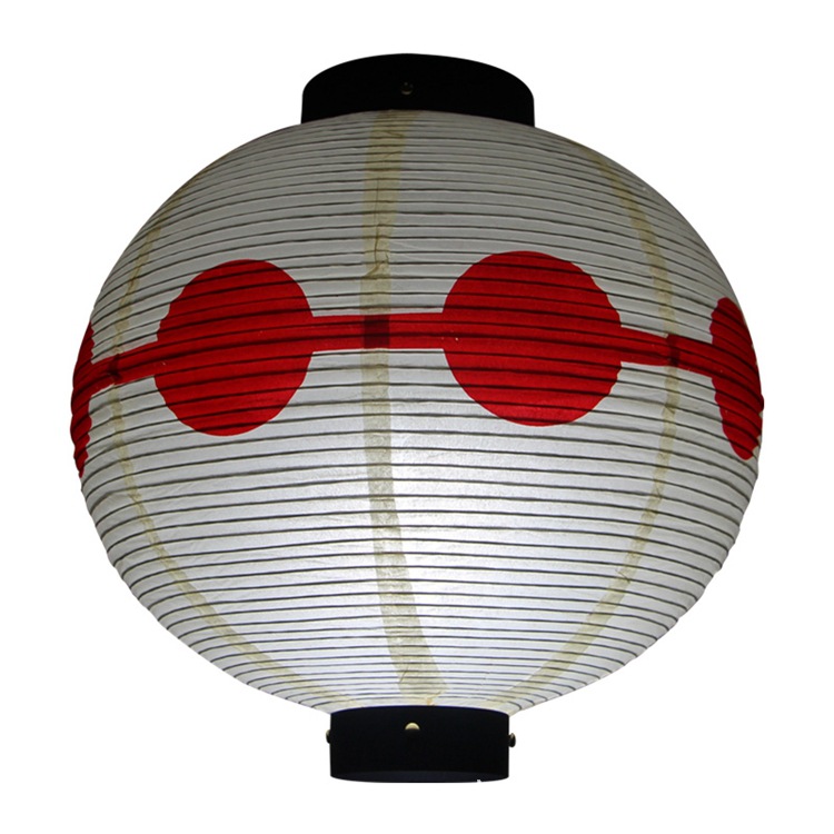 和风圆形家纹纸灯笼日式装饰灯笼 日本料理寿司店装饰用吊灯罩