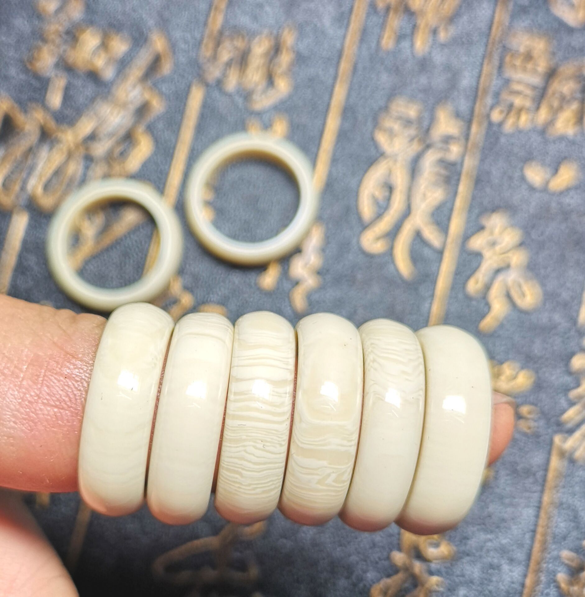 仿象牙戒指海象牙戒指仿猛犸象牙戒指内径xy戒指尾戒