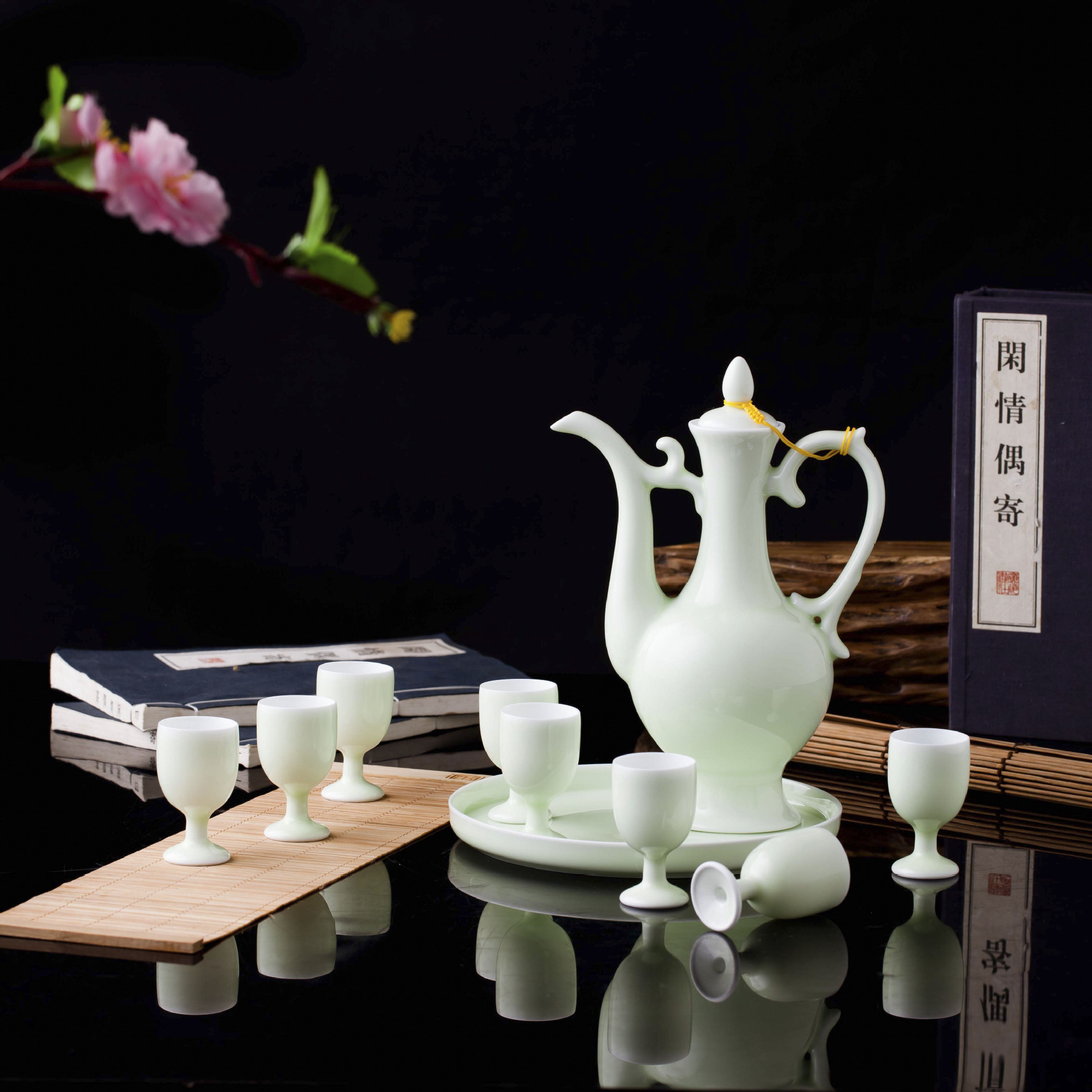 朋寄景德镇陶瓷酒具套装白酒酒壶陶瓷中式薄胎瓷家用青瓷复古酒具