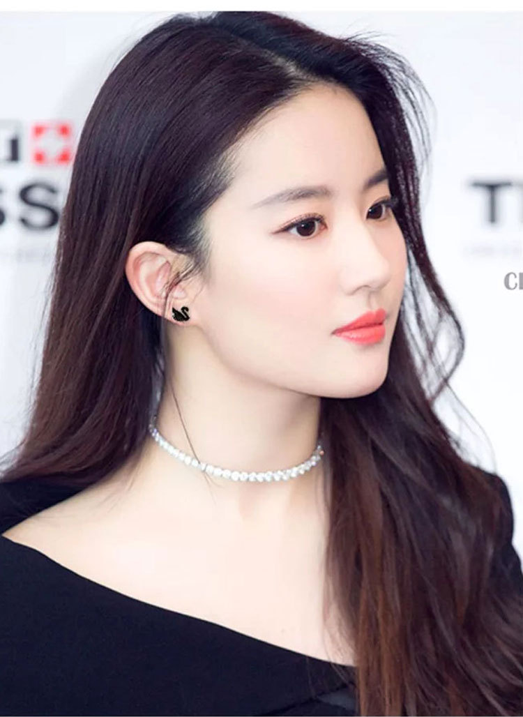 明星同款韩版时尚钛钢天鹅耳钉女 新款简约百搭气质学生百搭耳饰