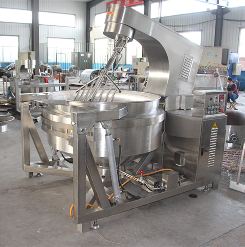 全自动燃气辣椒酱炒锅500l火锅底料炒料机茂新搅拌均匀