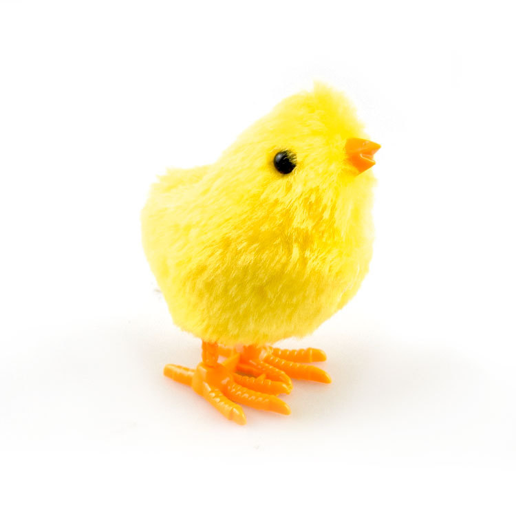 新上链跳毛绒小鸡小黄鸡跳跳鸡发条小鸡仿真毛绒鸡家禽类动物玩具