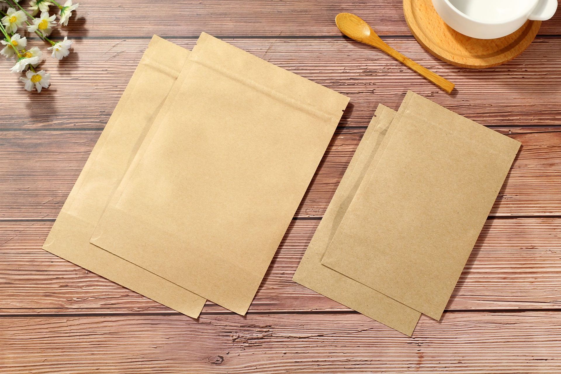 牛皮纸自立自封袋加厚开窗牛皮纸袋零食食品包装袋干果密封袋现货