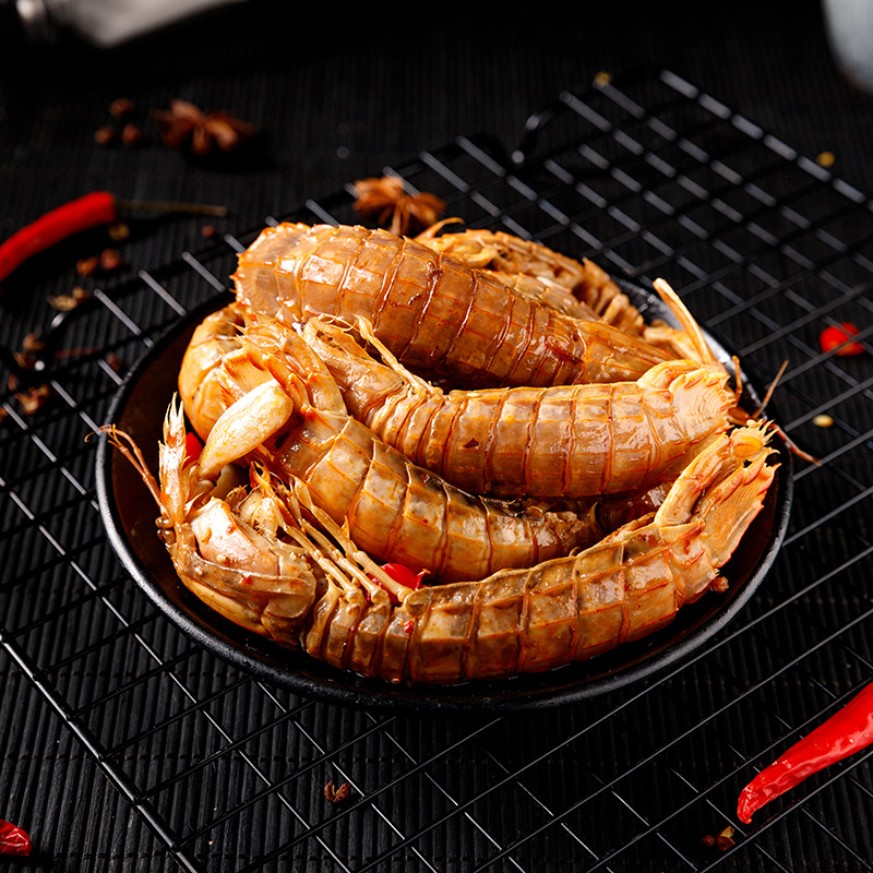 铁甲红麻辣皮皮虾即食罐装麻辣小海鲜休闲水产零食支持oem