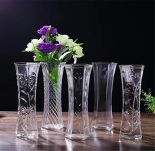 简约玻璃花瓶大号透明百合富贵竹插花欧式水培花器客厅装饰摆件