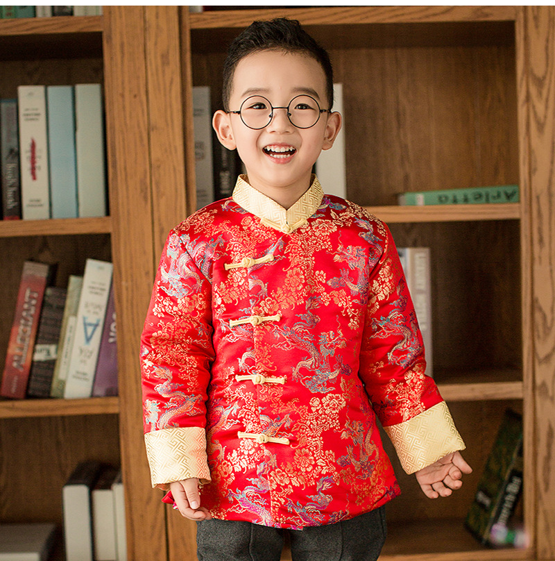 宝宝唐装男冬季儿童唐装中国风中式礼服男孩子汉服过年喜庆新年装