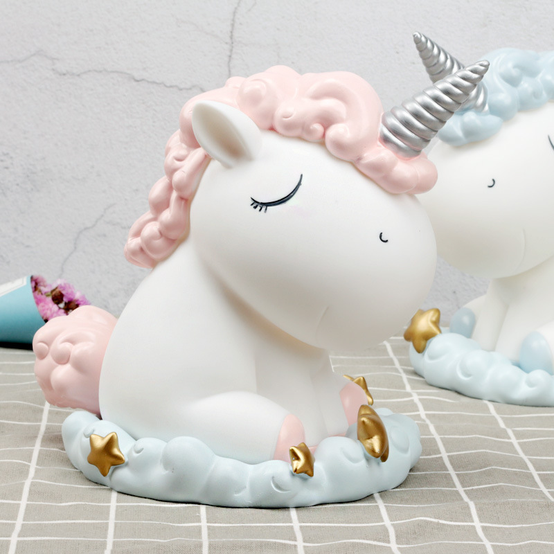 卡通大号儿童书房客厅装饰梦幻独角兽手办创意树脂摆件生日礼品