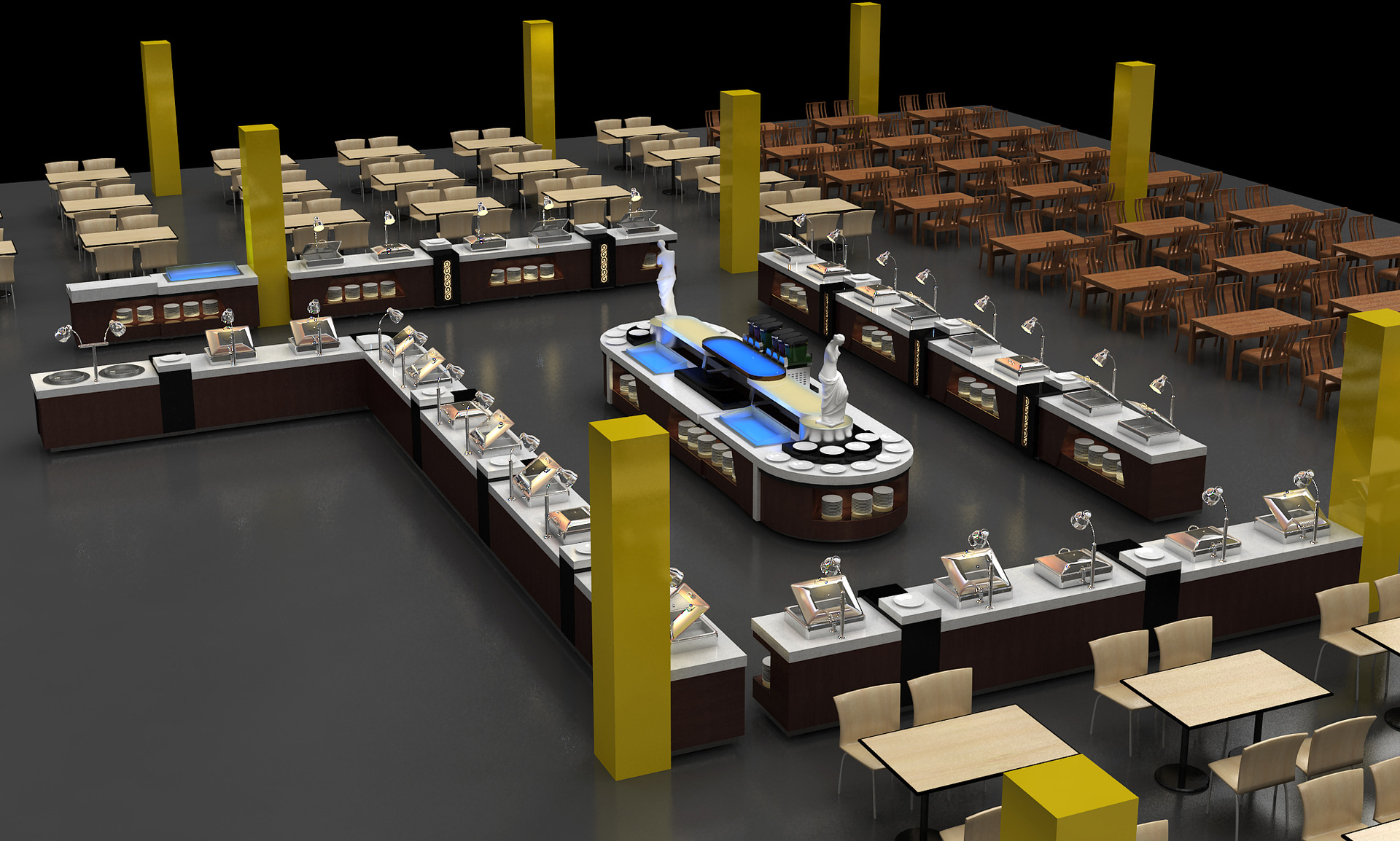 迪克自助餐台设备厂家供应餐厨设备自助餐台餐饮家具餐厅装修设计