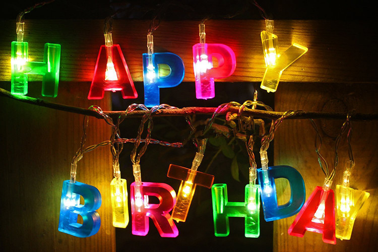 生日快乐彩灯灯串创意生日礼物led电池灯装饰礼品happy birthday