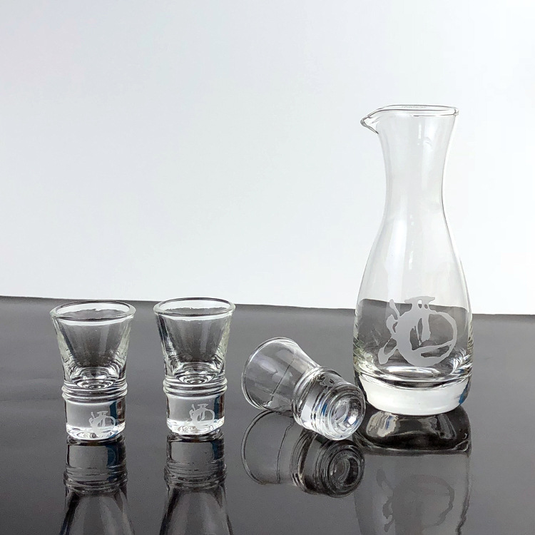 烤花订制无铅透明玻璃白酒分酒器套装 礼品广告酒具套装现货批发