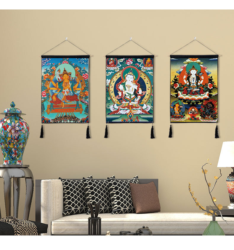 西藏唐卡装饰挂画客厅卧室背景墙装饰走廊遮挡民族风挂布挂画装饰