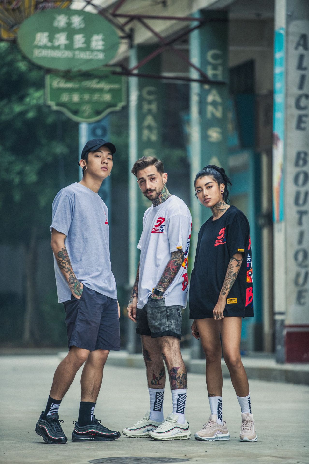 vegorrs男装 2018原创潮牌男式t恤街头个性棕榈树骷髅头印花短袖