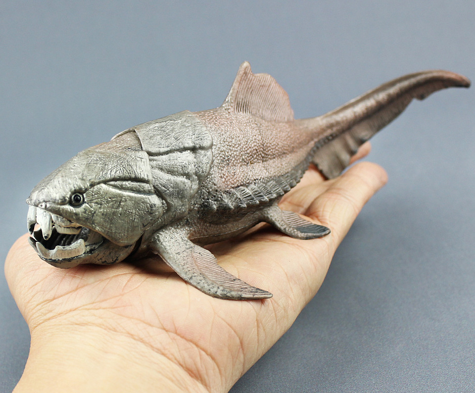 外贸新款海洋生物模型邓氏鱼实心塑胶仿真动物儿童生日礼物摆件