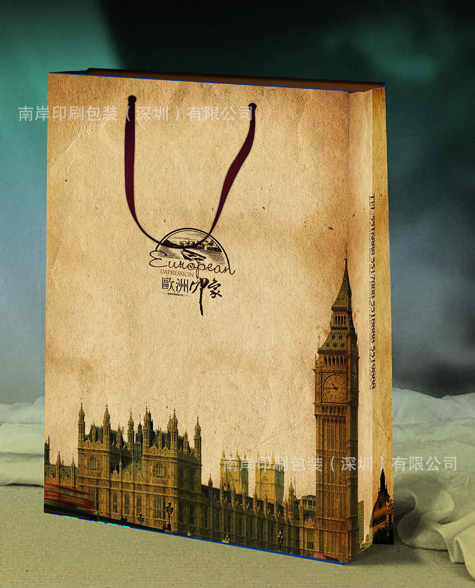 印刷纸牛皮纸手挽袋购物食品服装化妆品风琴袋通用加logo定制