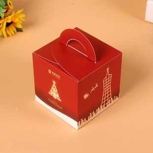 彩印手提盒创意平安夜圣诞苹果盒正方形折叠式礼品盒可定制印logo