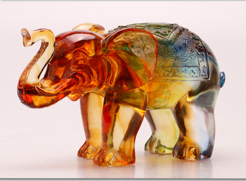 琉璃象摆件富贵吉祥象风水招财家居客厅办公室装饰品开业乔迁礼品