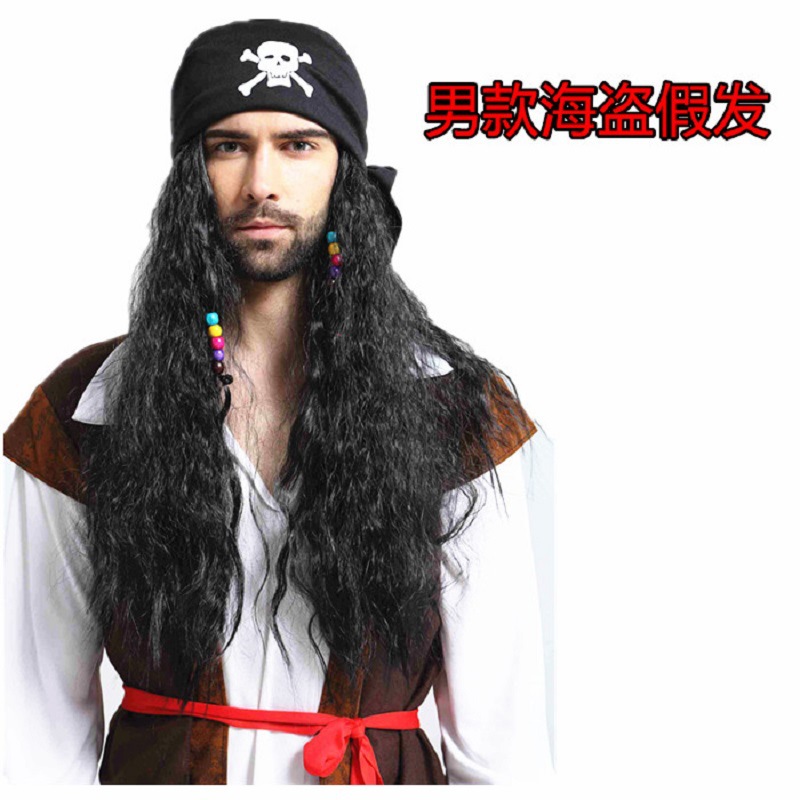 00元红头巾海盗假发颜