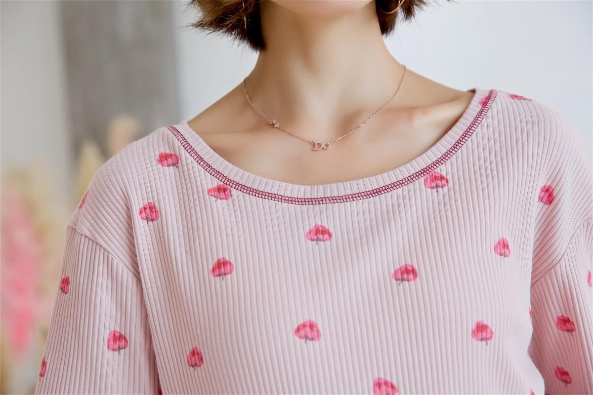 草莓纯棉睡衣套头短袖裤套装圆领韩版女学生夏大码宽松家居服甜美