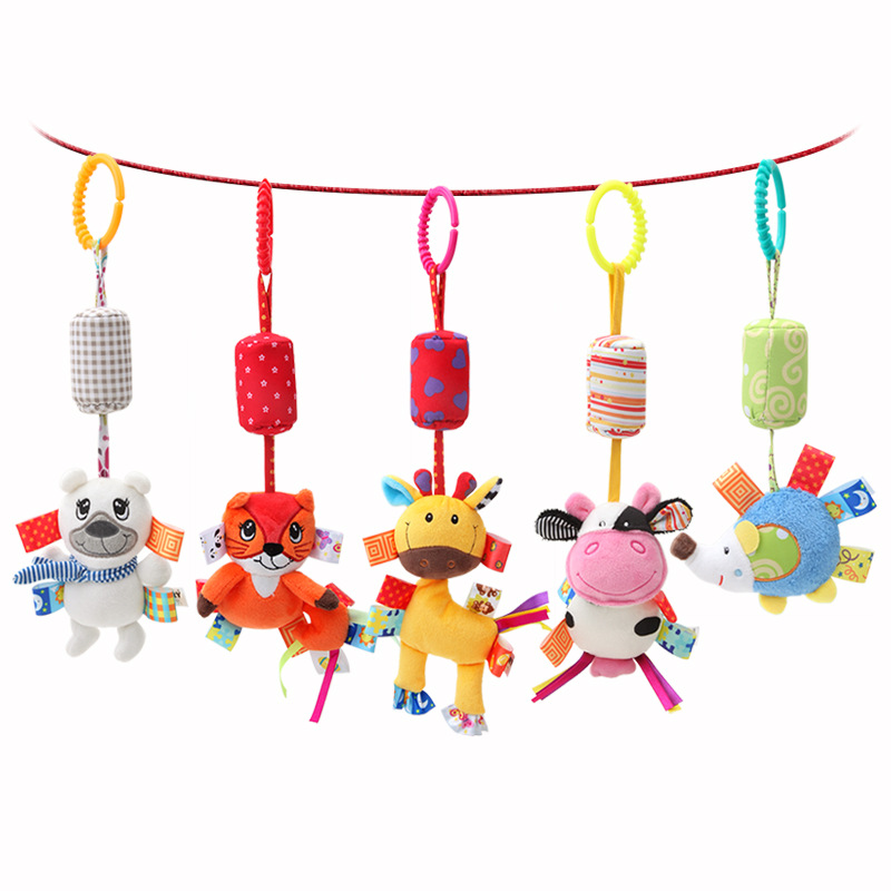 Dolery Baby Wind Chimes Animal Stroller Pendant Baby Crib Hanging Wind Chimes Ringing Infant Plush Toys