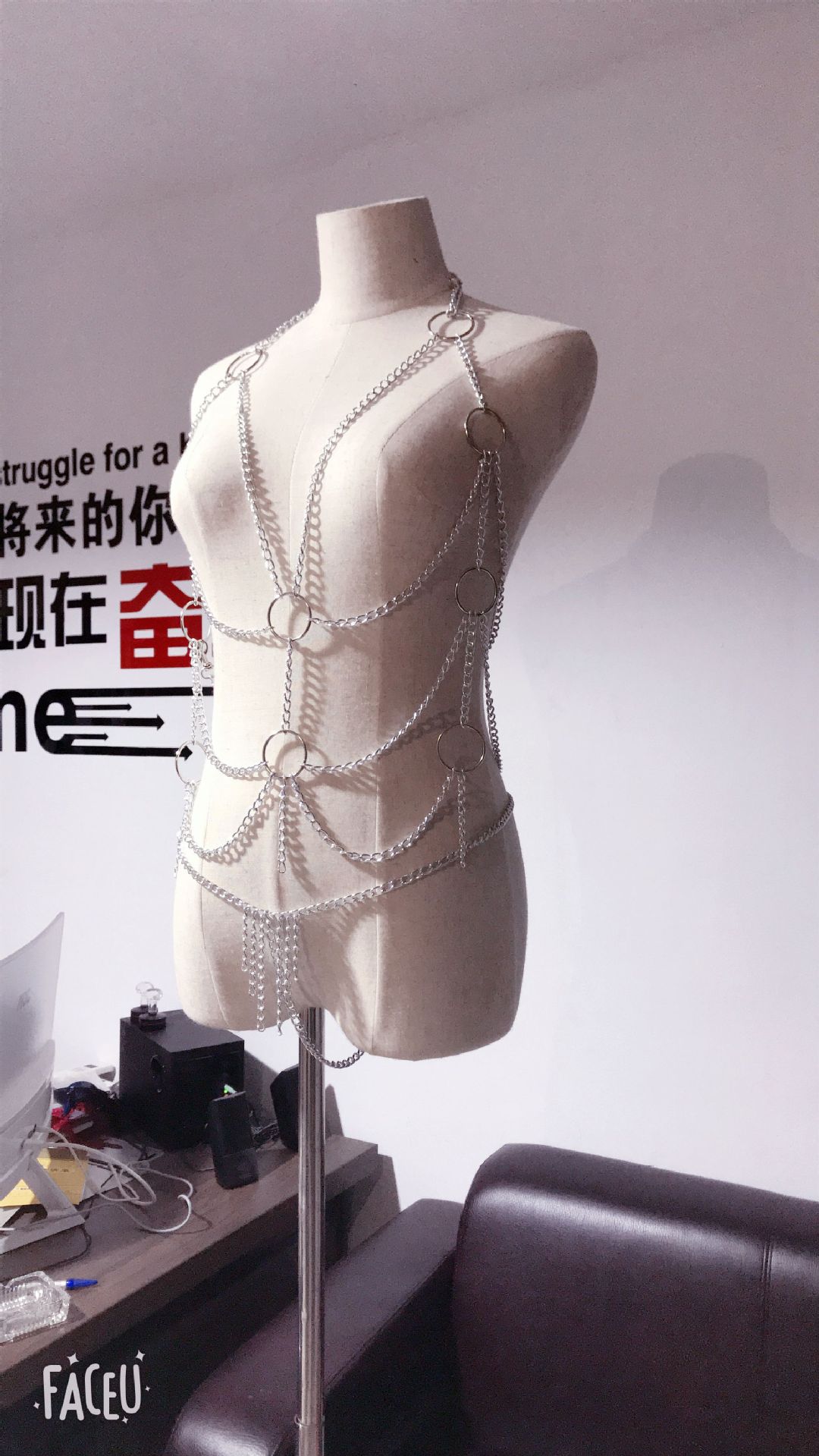 另类情趣内衣 夜店角色扮演女仆女金属铁链衣制服捆绑衣服套装