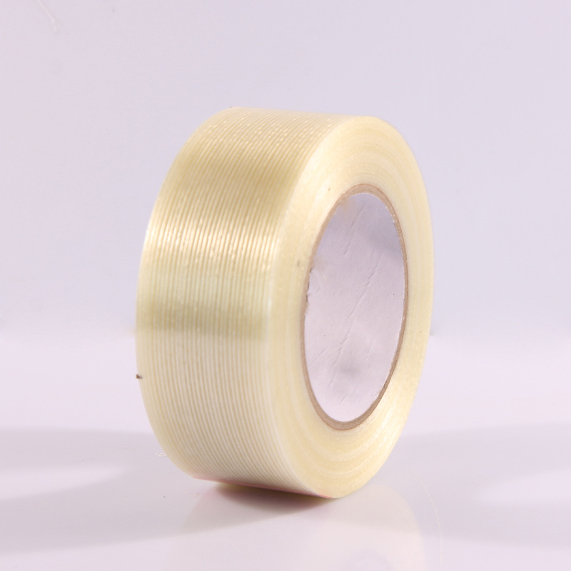 Factory Wholesale Strong Adhesive Striped Glass Fiber Tape Packaging Electrical Fixed Transparent Grid Tape