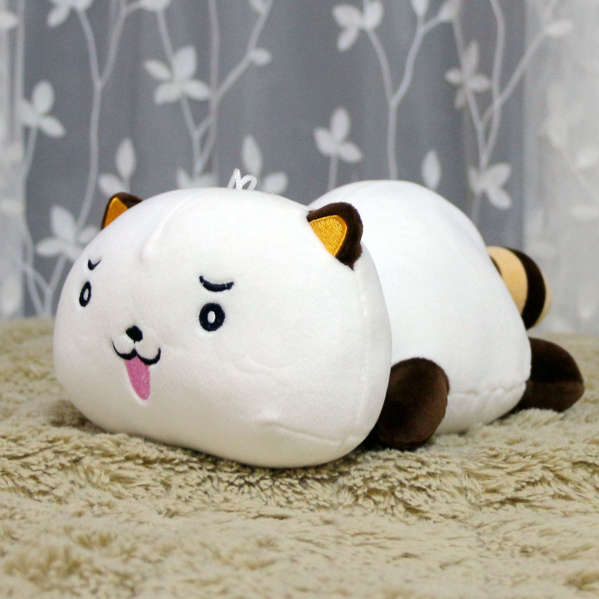 萌二公仔微信表情包小浣熊毛绒公仔可爱浣熊公仔玩具爆款抓机娃娃