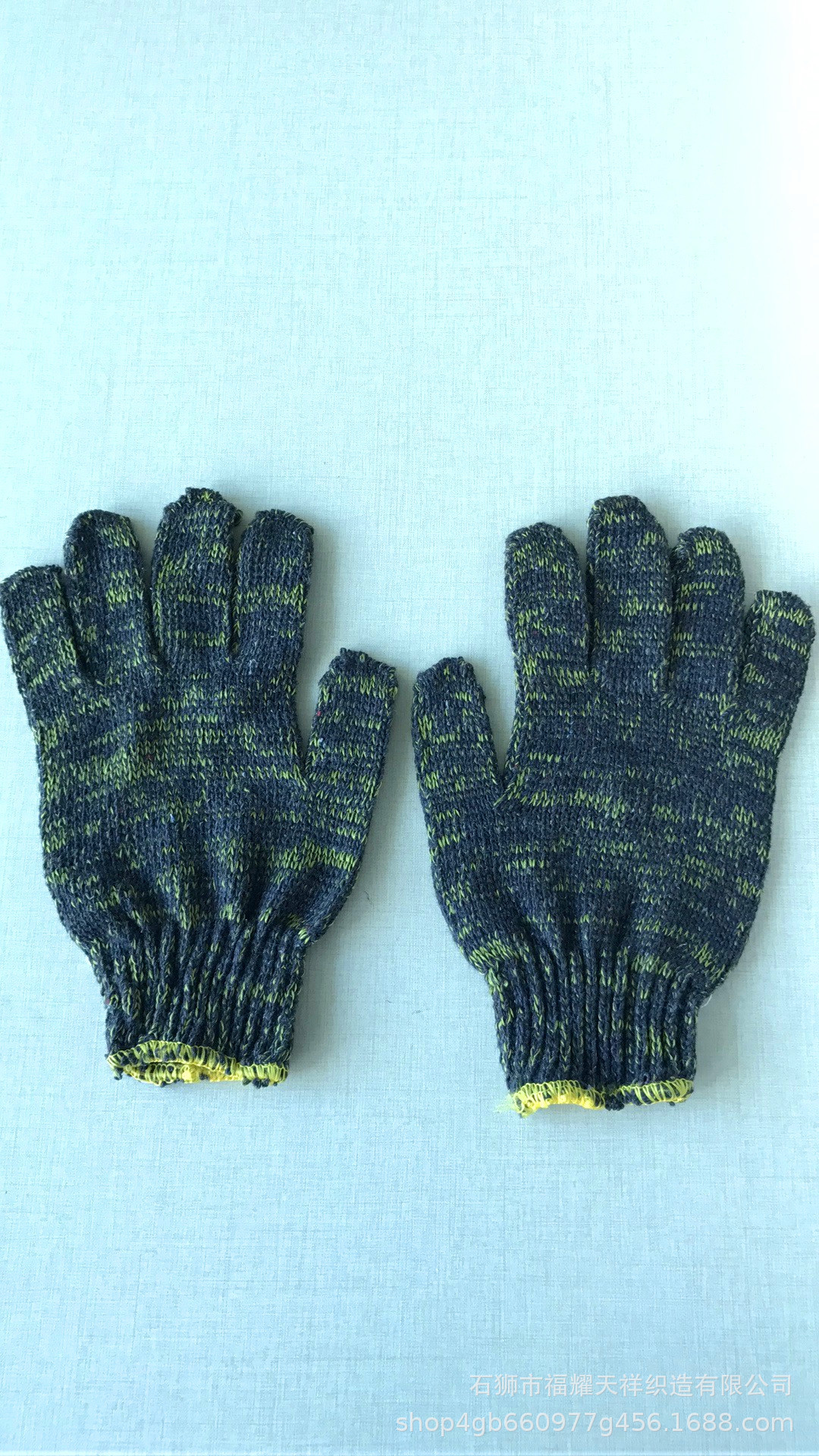 厂家直销批发棉纱劳保手套黄花浸胶耐磨防滑工地加厚加绒款结实