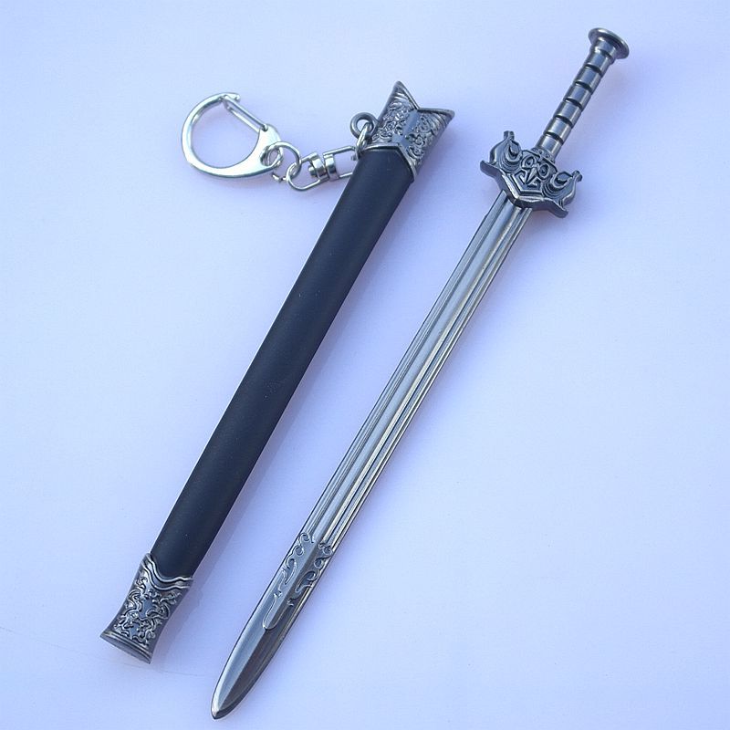 青云志武器诛仙轩辕剑带剑鞘合金兵器模型钥匙扣动漫刀扣