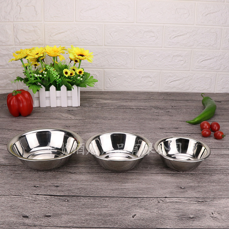 特厚不锈钢马斗码斗碗码兜圆形配菜盆拌料盆调料盆装菜碟厨房专用