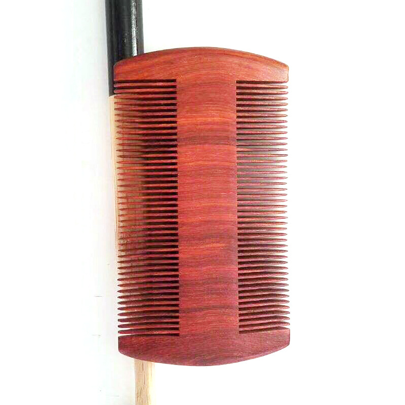 红色酸枝木梳篦双齿梳篦迷你便携式旅行梳子可印logofh278