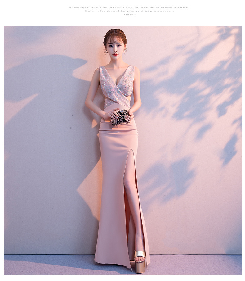 宴会晚礼服女2019新款气质优雅高贵性感晚宴时尚名媛长款鱼尾显瘦
