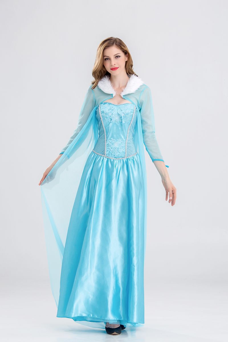 冰雪奇缘艾莎cosplay服装 化妆舞会爱莎公主裙表演服 万圣节女装