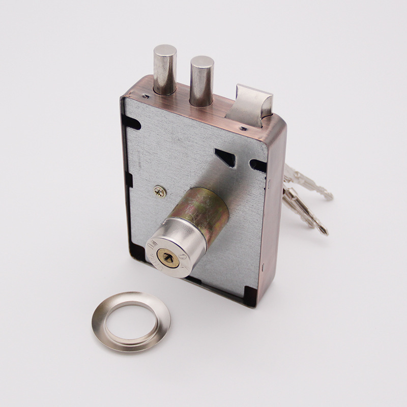 批发9219连体锁简易锁外装门锁老式防盗门锁地下室门锁储藏间门锁