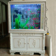 屏风玄关隔厅鱼缸水族箱欧式生态鱼缸1.5米 客厅靠墙鞋柜鱼缸厂家