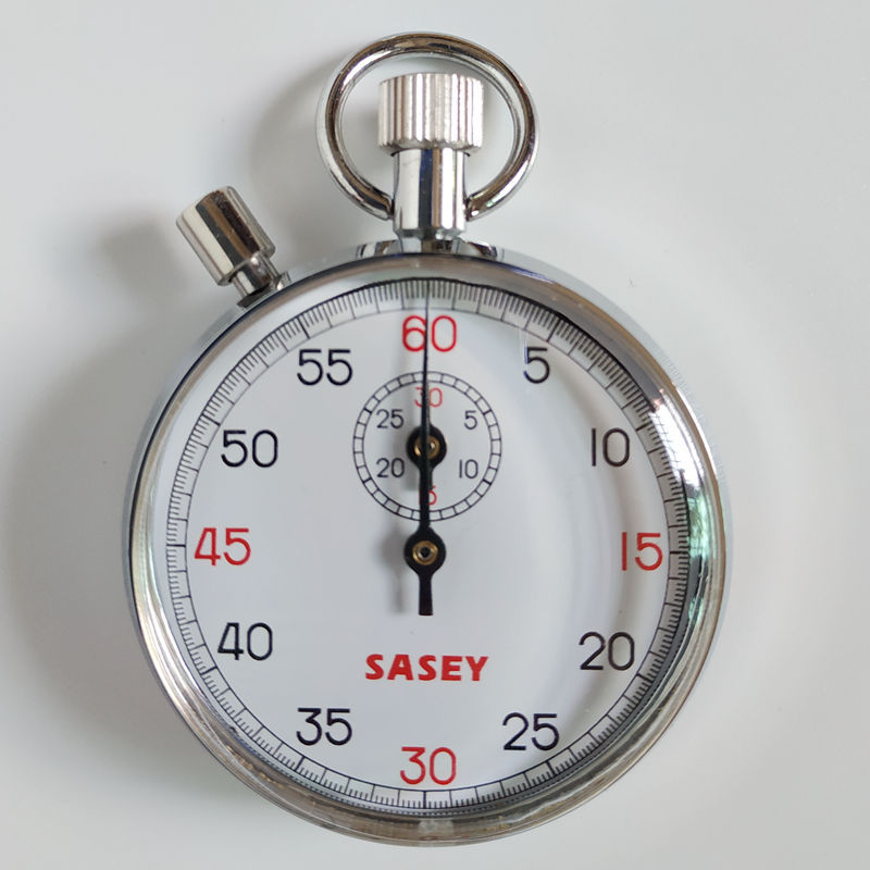 上海沙逊sasey机械秒表sxj806金属外壳秒表60s带暂停防爆矿表0.2s