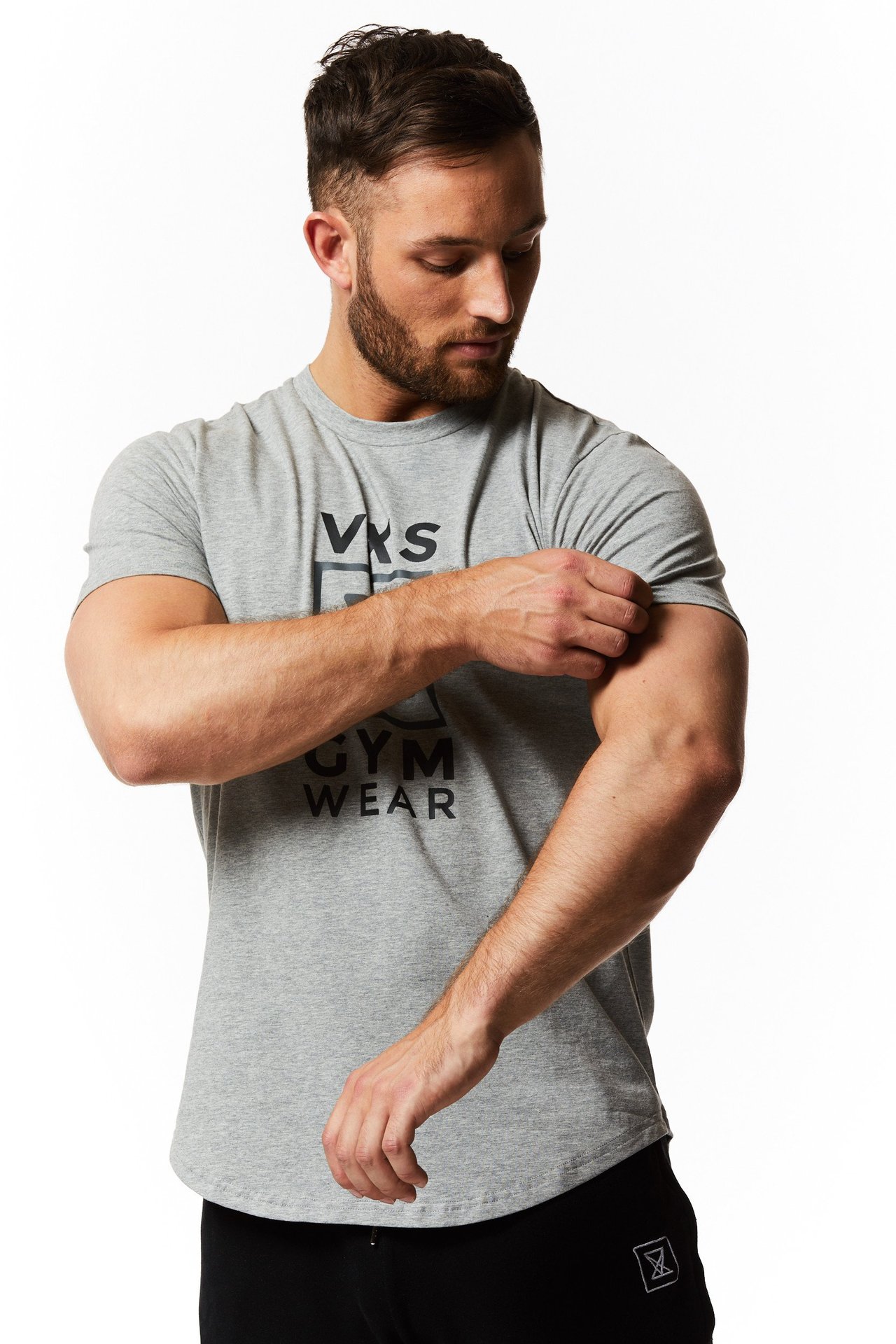 2018新款肌肉男兄弟 健身美学 运动短袖t恤 纯棉吸汗 圆弧角下摆