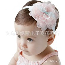 韩版儿童发带 手工布艺雪纺发带 蕾丝花朵 婴儿头带宝宝发饰头饰