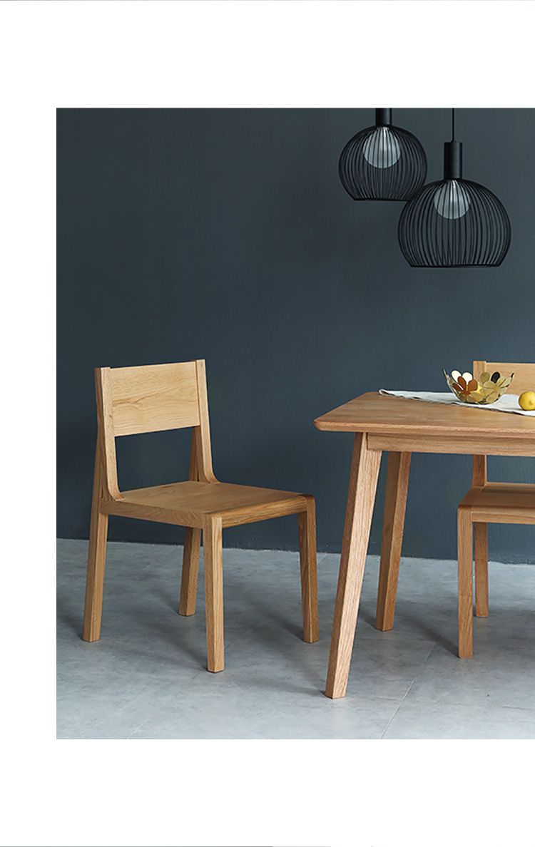 简约时尚厨房餐桌椅 居家实用橡木桌椅 日系卧室可定制实木家具椅
