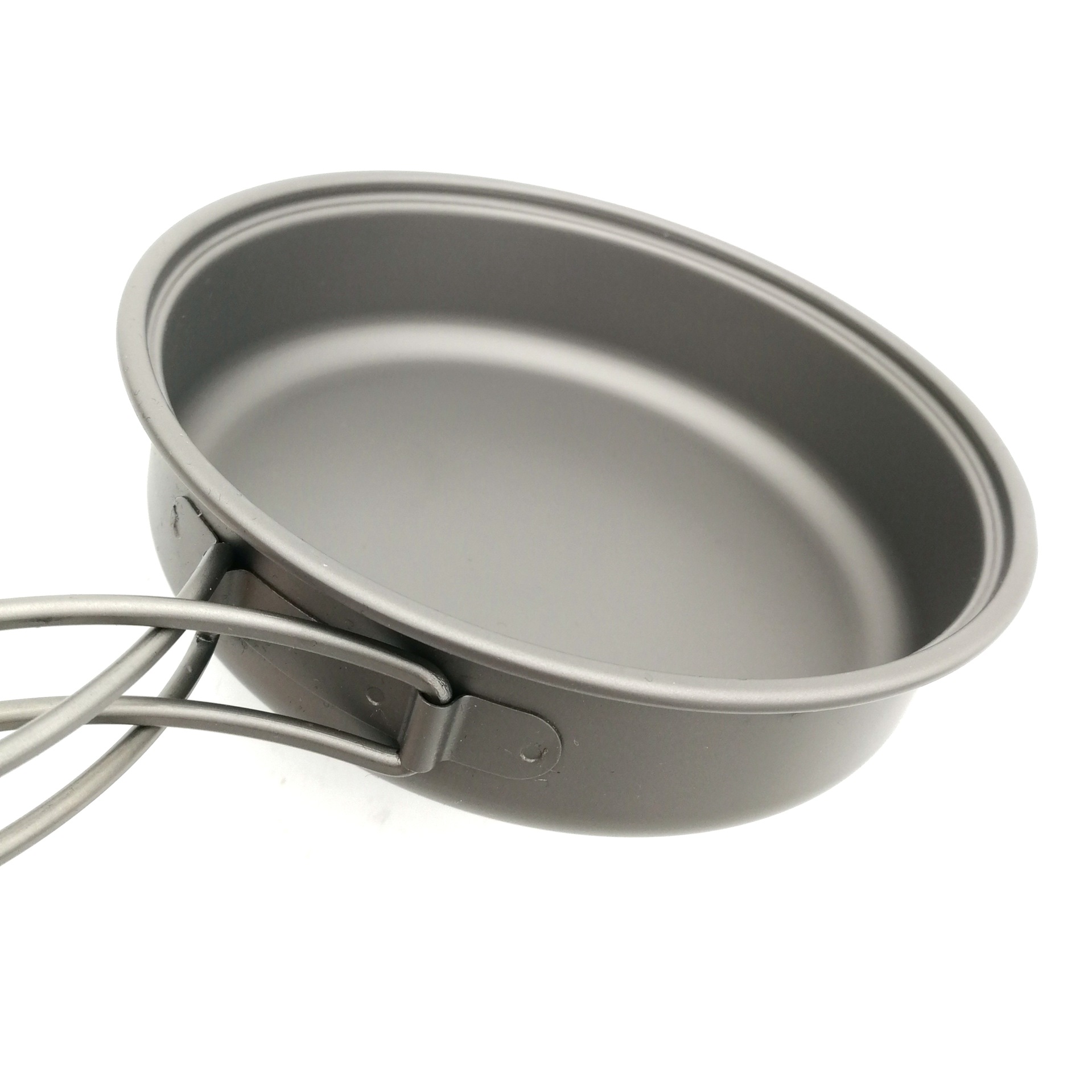 亚马逊户外徒步野营单人便携式钛锅 多用轻量化纯钛折叠套锅