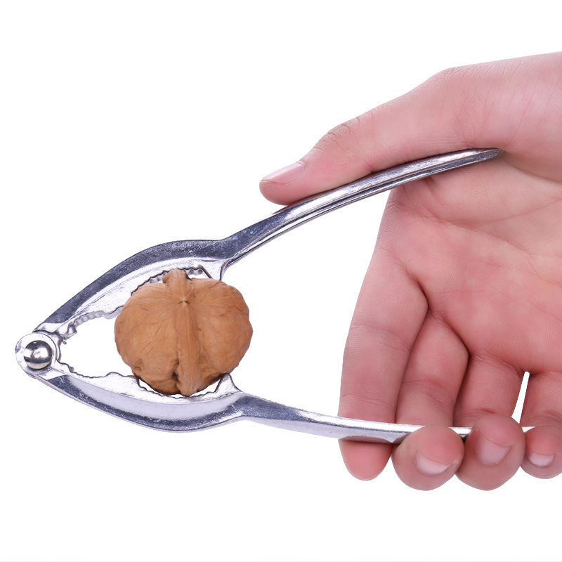 多功能铝质核桃夹 铝制胡桃钳夹子 厨房小工具捡果器