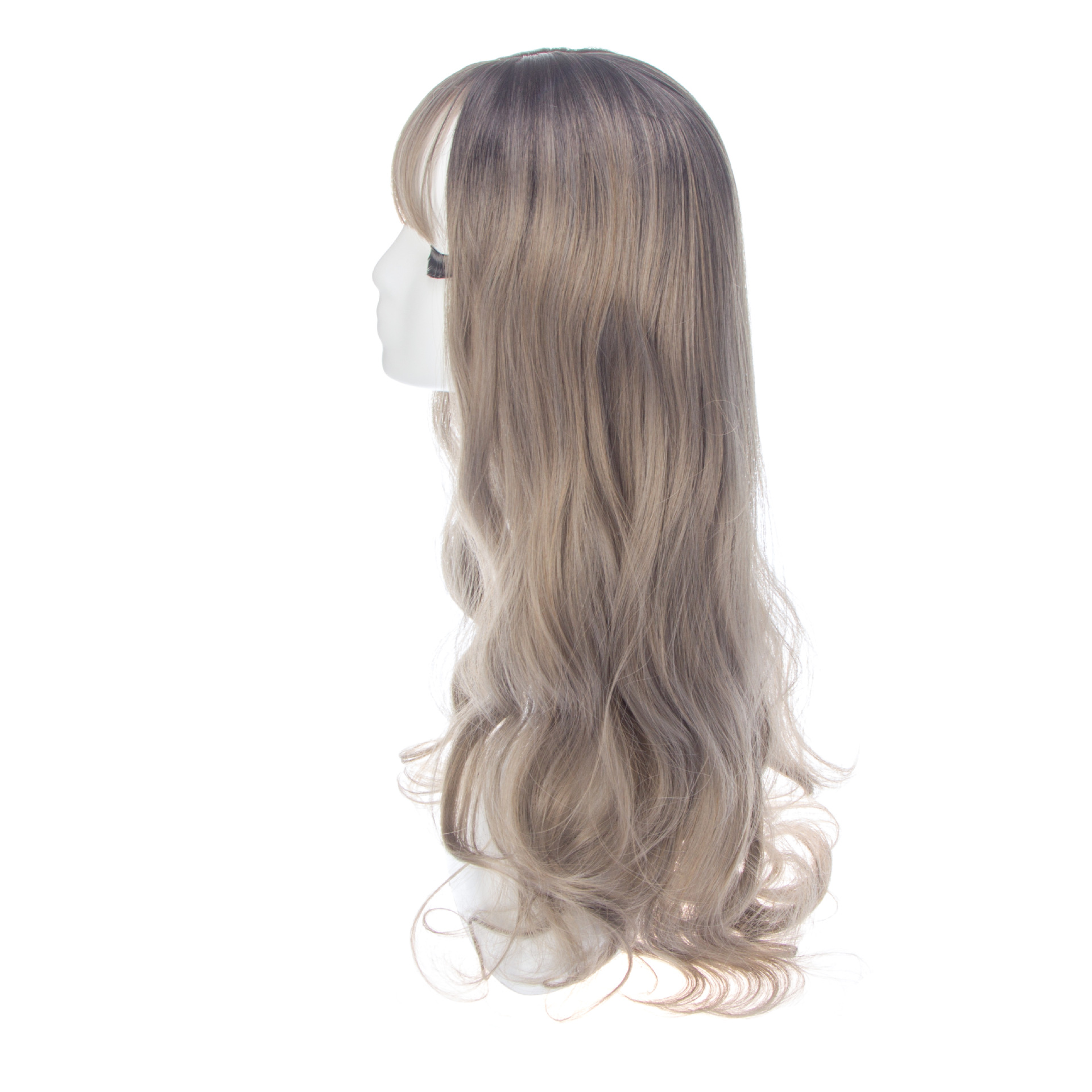 工厂直销 齐刘海大波浪长卷发 化纤哑光高温丝自然仿真女士假发